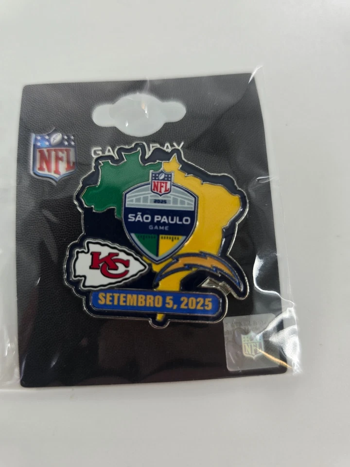 Prendedor Chargers Vs Chiefs NFL Brasil Juego 9/5/2025 Edición Limitada Día Juego NUEVO Foto 2 de 2