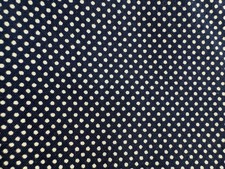 Polka Dot Cotton Fabric- Navy With Whit Dots- 5 Yard Lot