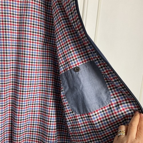 Chaqueta para hombre Charles Tyrwhitt Harrington talla 46R azul marino forrada a cuadros clásica - Imagen 8 de 13
