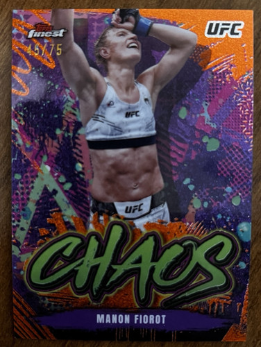 2024 Topps Finest UFC - Manon Fiorot Chaos Tangerine Glitter /75 SSP