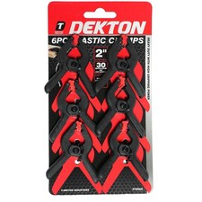 DEKTON 50MM Heavy Duty Nylon Spring Clamps 2" 6PK Strong Grip Craft DIY Tool