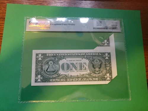 1969D $1 Major Fold Over And Shift Error PMG65EPQ #2 OF 2 CONSEKUTIVE See... - Bild 2 von 2