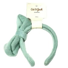 Cat  Jack Faux Fur Headband Mint Green Big Bow Hair Accessories Girls Toddler