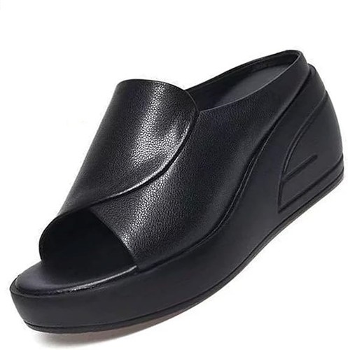 Eliza Orthopedic Slip-On Wedge Sandals, comfortable Dressy Platform Heel Sandals - Picture 2 of 14