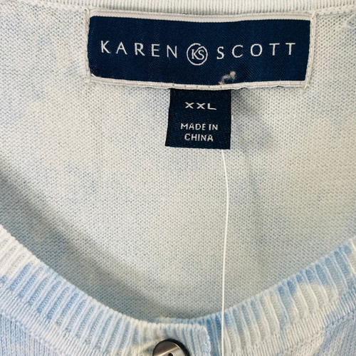 Cárdigan Suéter Karen Scott Mujer XXL Azul Floral Cottagecore Manga Larga - Imagen 3 de 11