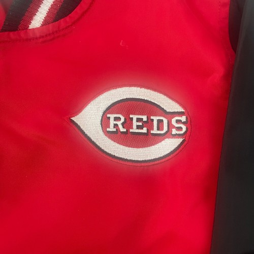 VTG Kid Athlete Cincinnati Reds Nylon Bomber Jacket Size 4 MLB Youth Toddler Y2K - Picture 2 of 12