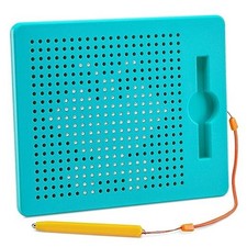Magnetic Drawing Board for Kids  Toddlers with Beads and Magnet Square Blue