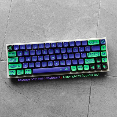EVA-01 EVANGELION Mecha-01 Keycaps PBT SAX Trancparent for Mechanical Keyboards - Picture 3 of 8