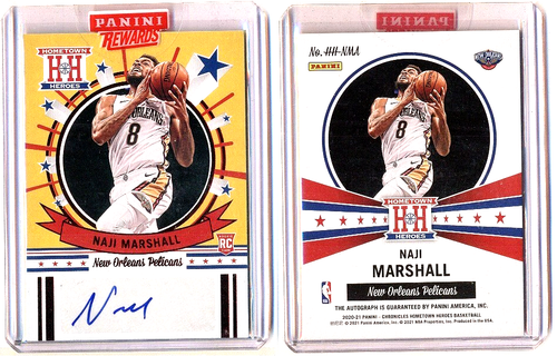 NAJI MARSHALL 2021 Panini Chronicles Hometown Heroes No. HH-NMA Signature