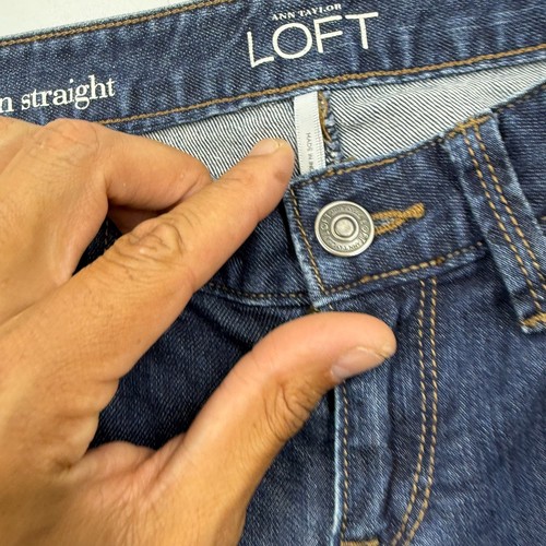 Ann Taylor LOFT Damen Modern Straight Jeans Gr. 0 Blau Baumwollmischung Denim - Bild 3 von 9