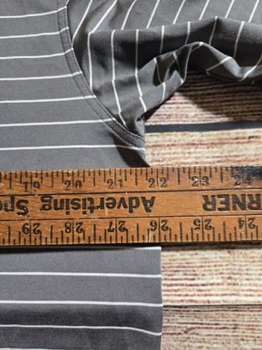 Dunning Golf Mens Large Gray Striped Polo Shirt Stretchy TPC Sawgrass EUC - Picture 6 of 8