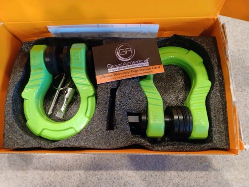 GearAmerica UBER Bow Shackles with Anti Theft Lock (Green) 2PK | 80,000 lbs MBS - Picture 2 of 4