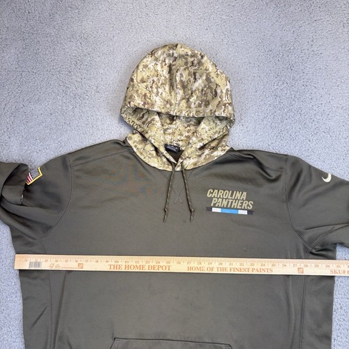 Carolina Panthers Nike Salute To Service Hoodie Men’s 3XL Green Digital Camo - Picture 9 of 13