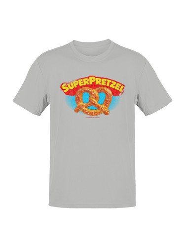 Officially Licensed Super Pretzel Vintage Logo Design Men's T-shirt - Picture 1 of 9