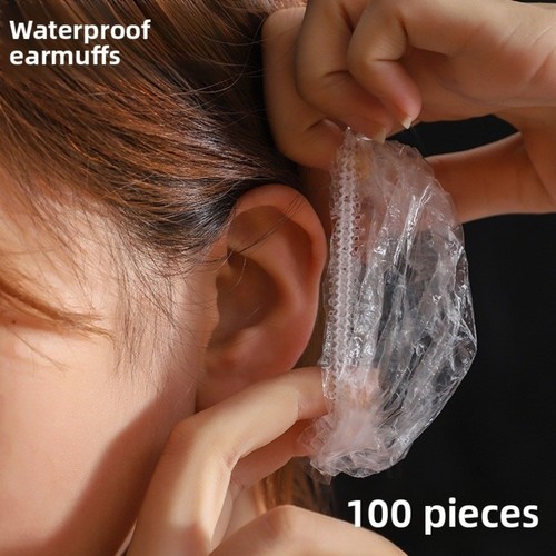 100PCS Elastic Disposable Ear Cover Plastic Hairdressing Earmuffs Bathroom - Picture 11 of 12