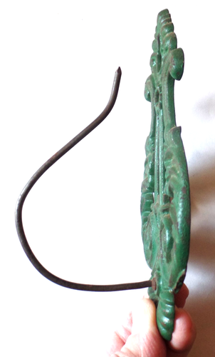 Appendiabiti da parete vintage piccolo metallo verde interno esterno made in USA - Foto 2 di 4