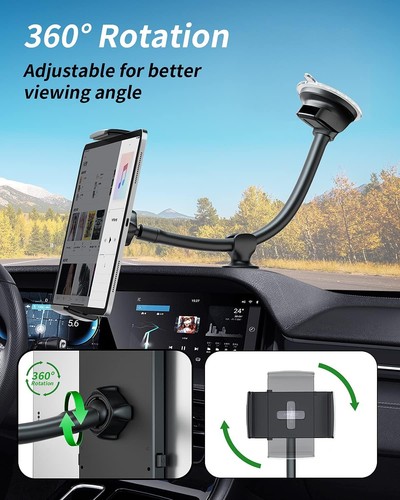 13-Inch Flexible Gooseneck Tablet Car Mount - Suction Cup Holder for Safe Dri... - Picture 7 of 8