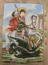 Printed Needlepoint Tapestry  14x20 Inch St George  Canvas Only Temeljkovic