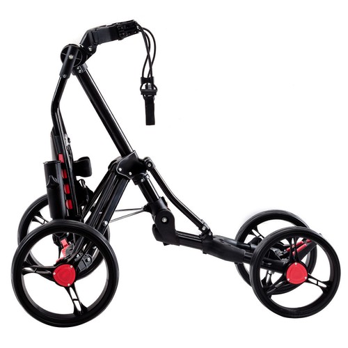 Folding 4 Wheel Golf Pull Push Cart Trolley Club Umbrella Scorecard Drink Holder - Picture 7 of 12