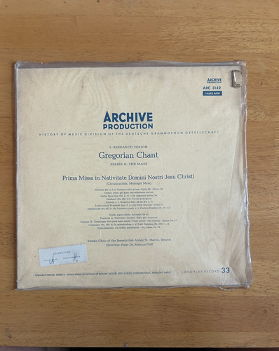 (USED) Archive Production Gregorian Chant Missa in Festo Nuns Choir VG+/VG - Picture 1 of 6