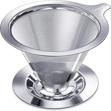 Pour Over Coffee Dripper, Slow Drip Paperless Filter, Stainless Steel... 