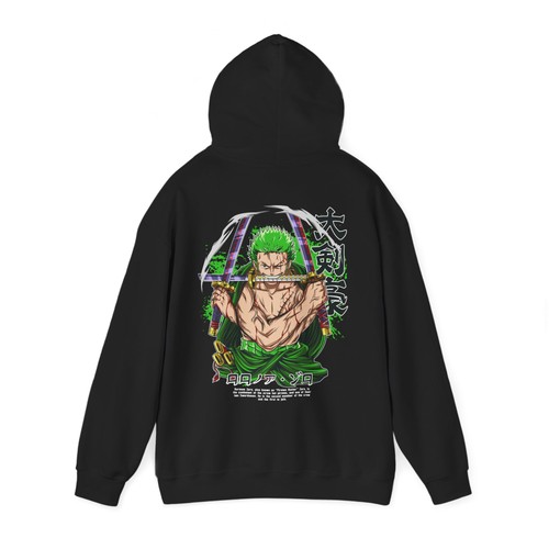 Roronoa Zoro Anime Graphic Hoodie - Unisex Hooded Sweatshirt, Japanese Manga - Picture 4 of 7