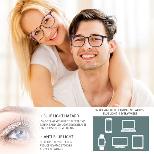 Progressive Multifocus Reading Glasses for Women Men Blue Light 4 Mix-2 3.5 x - Picture 8 of 8
