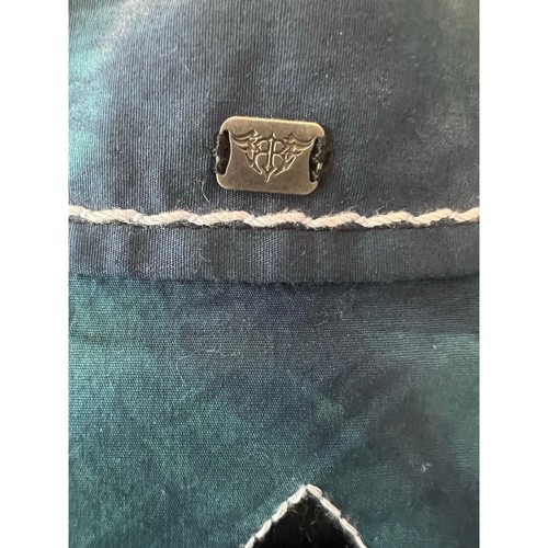 Roar Signature Button Down Shirt Mens 2XL Green L/S Embroidered Rock Y2K Tribal  - Picture 5 of 8