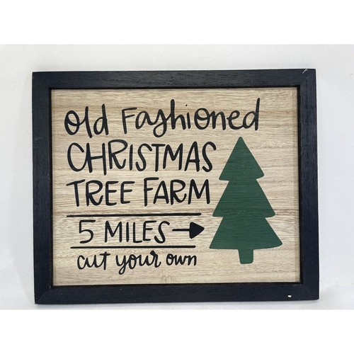 Christmas Tree Sign Farm Wood Wall Hanging Home Decor 10.5" Holidays - Picture 8 of 8