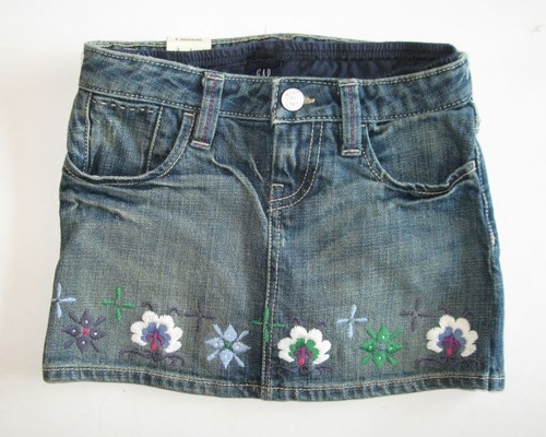 Gap kids girls embroidered boho denim jean skirt head in clouds top shirt 6 7 S - Picture 4 of 7
