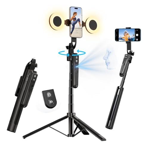Auto Face Tracking Tripod 360° Rotation with Phone Holder, 70.9" Phone Tripod - Picture 2 of 7