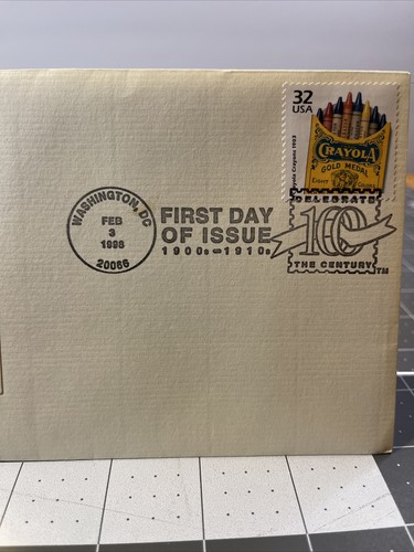 Celebrate the Century 1900s Crayola Crayons FDC 22K Gold Replica S#3182d GR60 - Picture 4 of 6