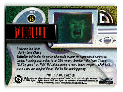 1994 Master Series DC Comics Battelion Trading Card #25 - Picture 2 of 4