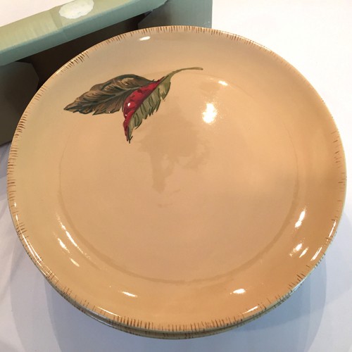 NIB SET OF 4 Tracy Porter OLIVEWOOD COLLECTION Salad Plates Yellow/Gold w/Leaves - Picture 2 of 6