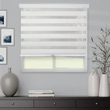 CHICOLOGY Zebra Blinds Roller Window Shades 21"W X 72"H, Basic Natural