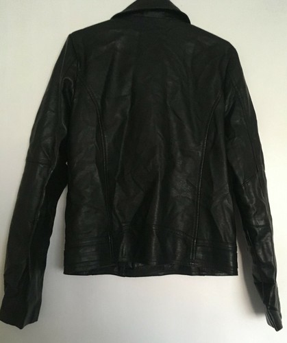 GIRLS F&F BLACK FAUX LEATHER JACKET WITH GOLD ZIPS 12-13 YEARS VGC PARTY HOLIDAY - Picture 8 of 9