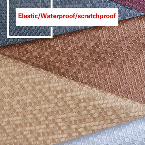 Honeycomb PVC Leather Fabric Plush Back Elastic Upholstery Leather Material Soft - Picture 7 of 24