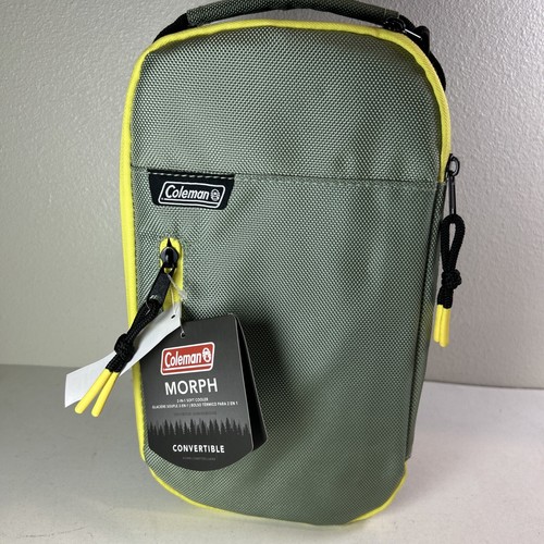 Coleman Morph 2 in 1 Soft Cooler Convertible Green Teal Yellow Black NWT