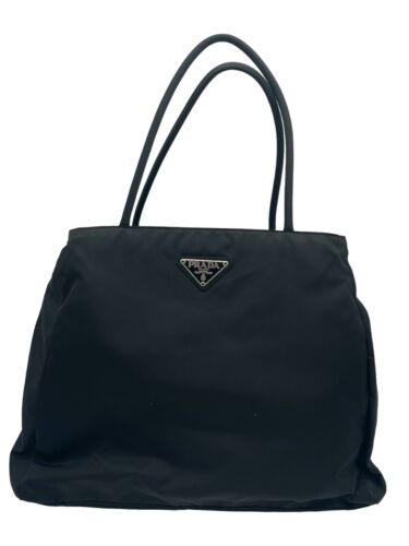 PRADA Tessuto Nylon Hand Bag Black Triangle Logo … - image 1