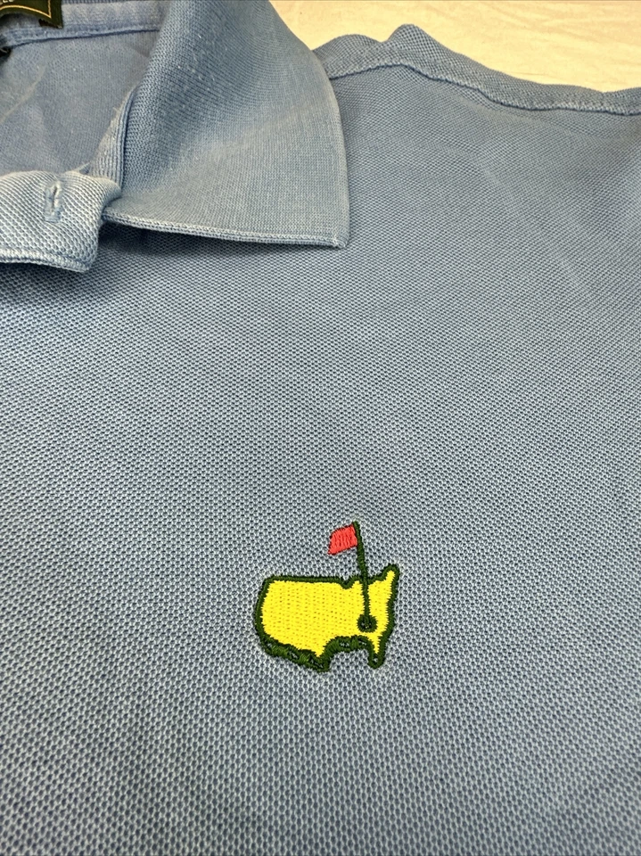 Polo Para Hombres Masters Augusta Nationals PGA Golf Tour Talla L Azul Algodón Pima Foto 3 de 4