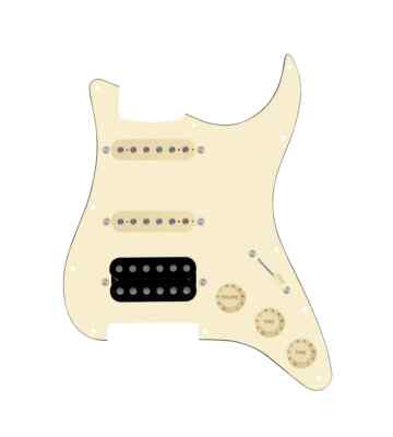 920D HSS Cool Kid Humbucker & Texas Grit Loaded Cream Pickguard for Strat