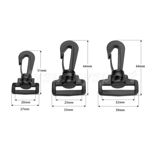 Plastic Snap Hooks Buckles For Backpack Bag Purse Straps 20mm/25mm/32mm Parts - Picture 6 of 9
