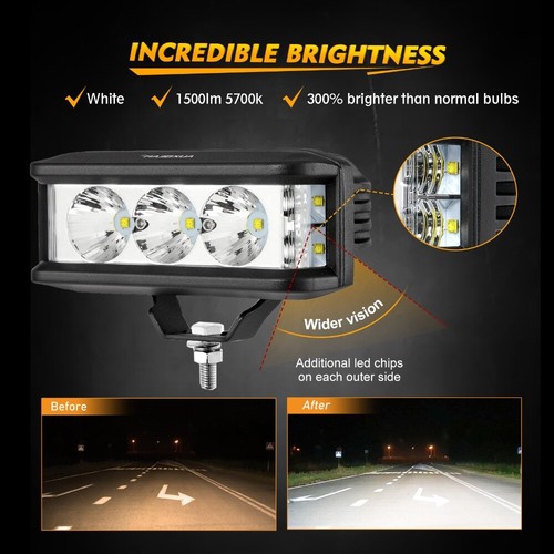 AUXBEAM 5"inch LED White Pods Spot Lights Fog Offroad Driving Lamp ATV Truck 4WD - Picture 4 of 12