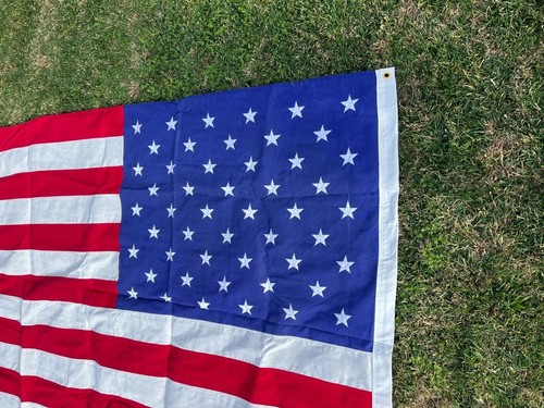 Vintage Dettras Bulldog USA American Flag 50 Star 4.9 x 9.5 ft Red White Blue VT - Picture 9 of 14