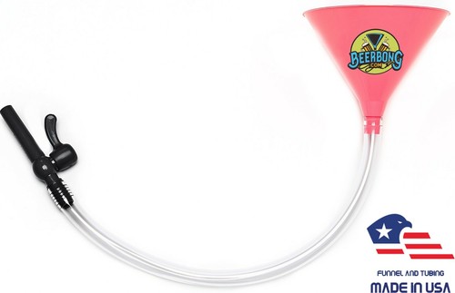 Großer Bierbong Trichter mit schwarzem Ventil (2’ lang) Trichter für Heckklappe | rosa Trichter - Bild 1 von 7