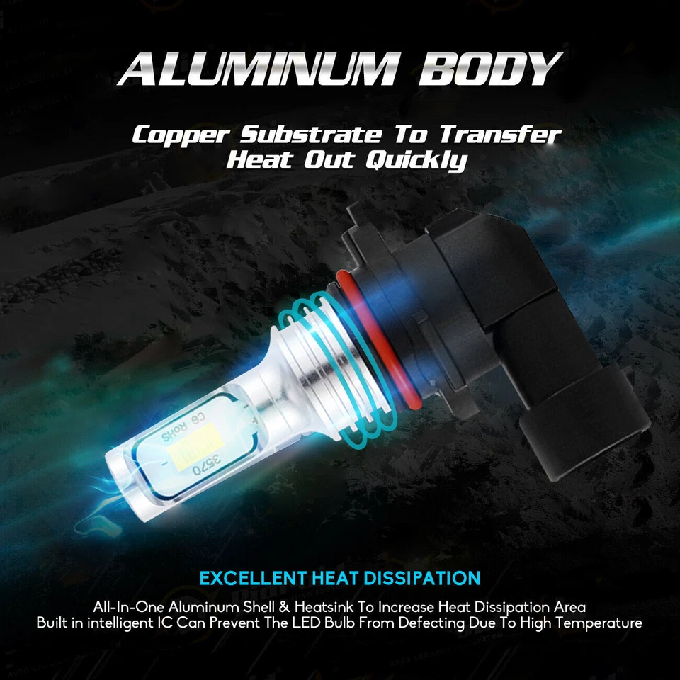 Para Chevy Trailblazer 2002-09 8000K Combo 9005 9006 880 LED Faros Antiniebla Foto 2 de 4