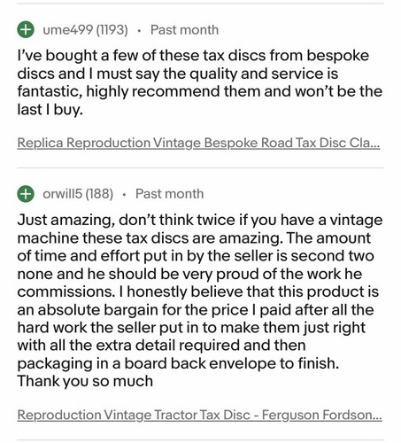 Replica Reproduction Vintage Bespoke Road Tax Disc Classic Ford MG VW Austin - Picture 6 of 6