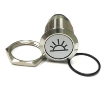 12V 16mm RED LED Marine Car Stainless Steel DOME FOG Light Push Button Switch US