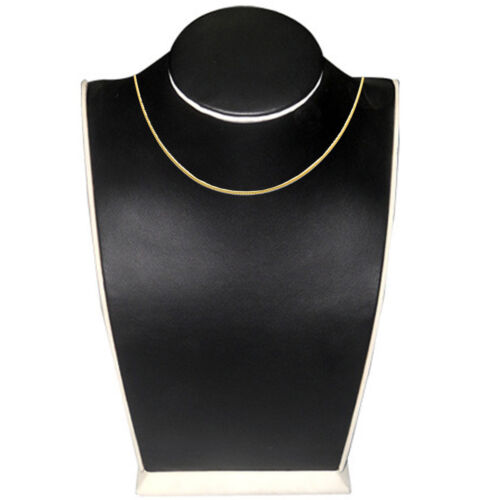 14 Karat einfarbige Gelbgold 1 mm funkelnde Omega Halskette 17 Zoll für Frauen - Bild 2 von 2