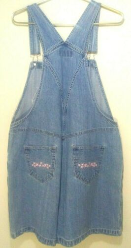 FALLS CREEK Vintage Blue Jean Denim Bib Short Overall XL Stickerei 100% Baumwolle - Bild 5 von 7